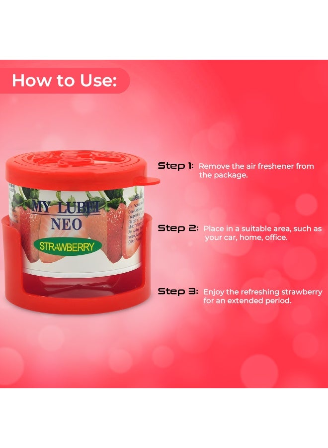 مجموعة مكونة من 3 قطع من معطر الجو ماي لوبي نيو برائحة الفراولة للسيارة والمنزل - يدوم طويلاً، غير سام، صديق للبيئة، مناسب لوضعه على لوحة القيادة وحامل الأكواب، برائحة الفراولة الحلوة، يدوم حتى 8 أسابيع. - Image 4